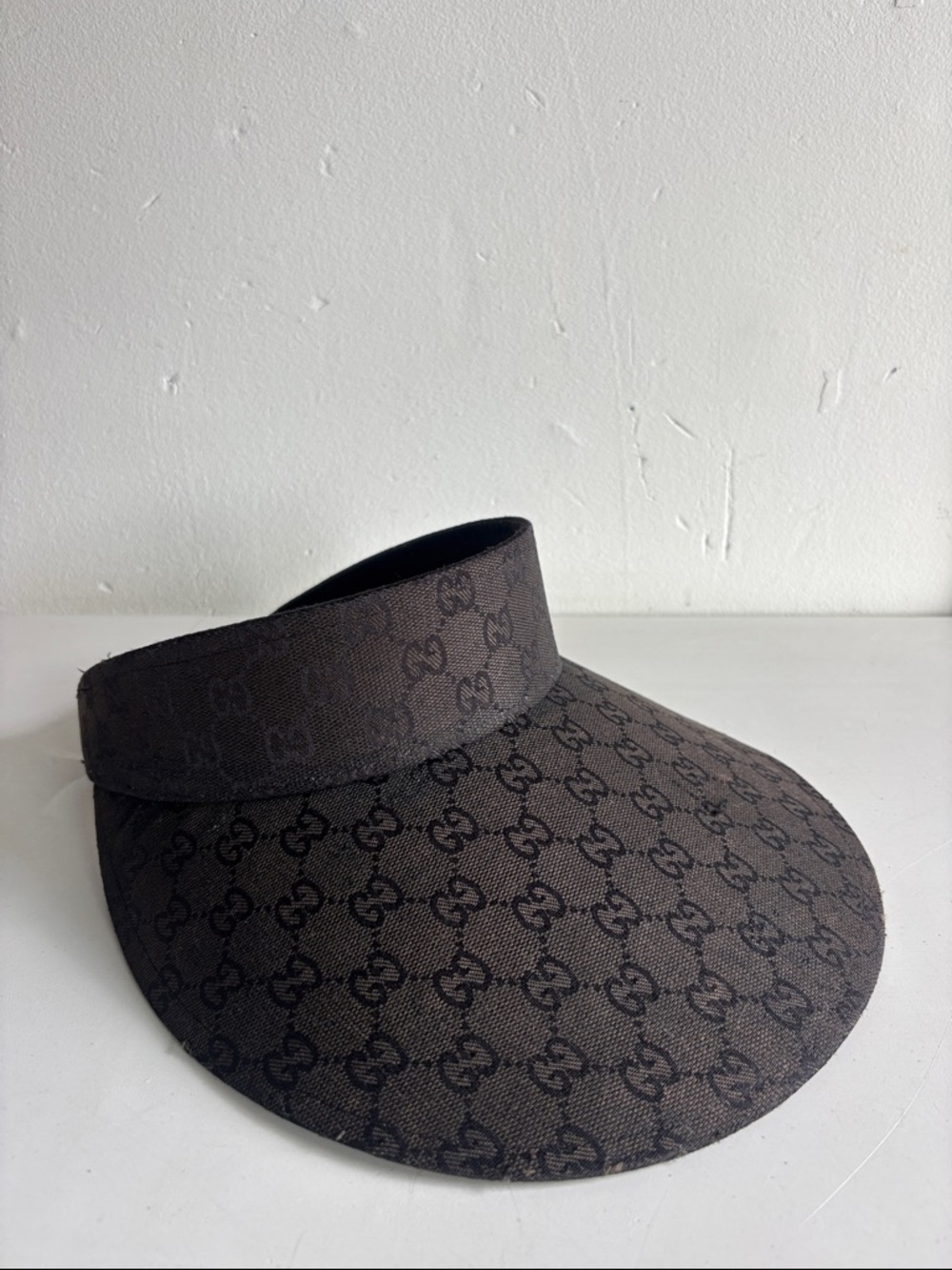 Vintage Gucci Dark Brown GG Monogram Visor